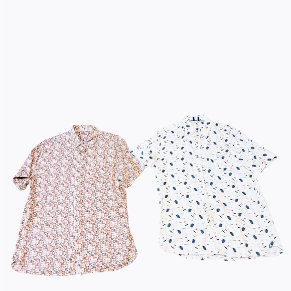 Age of Wisdom Other - 💙Age of Wisdom Men's Patterned Short Sleeve Shirts - Multicolor